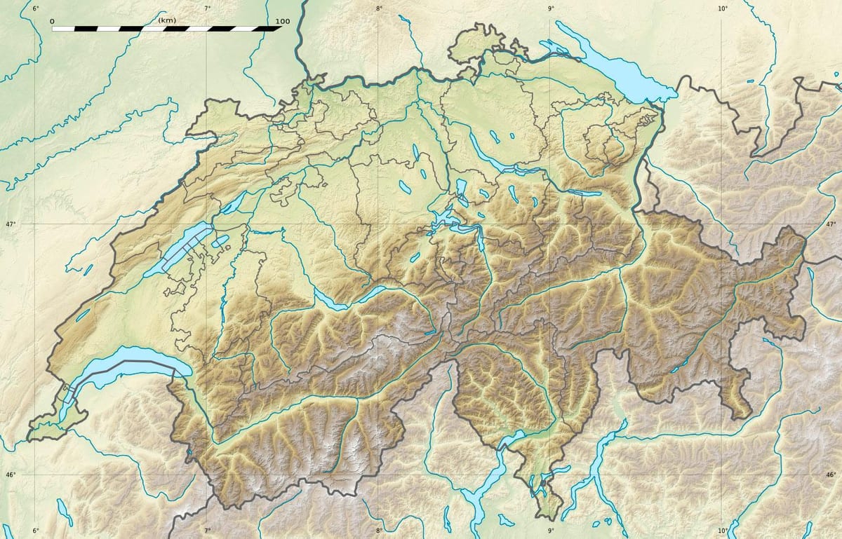 karta Švicarskoj olakšanje