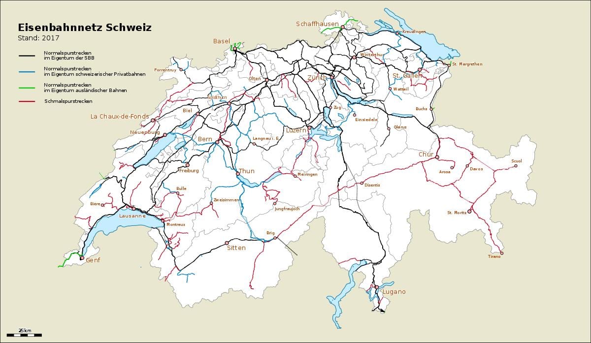 karta Švicarskoj luka