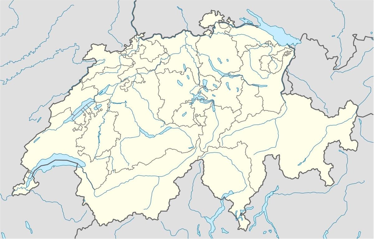 karta Švicarskoj vektorska karta