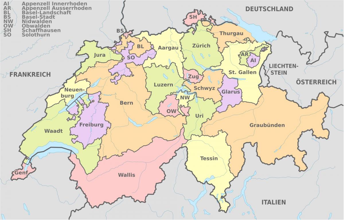 Basel na karti Švicarskoj