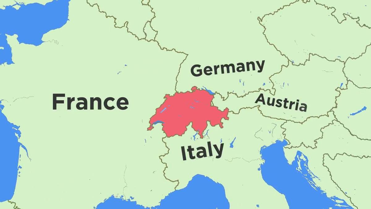 karta Švicarskoj i susjednih zemalja