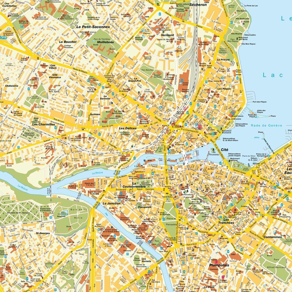 mapa ulica u Ženevi Švicarska