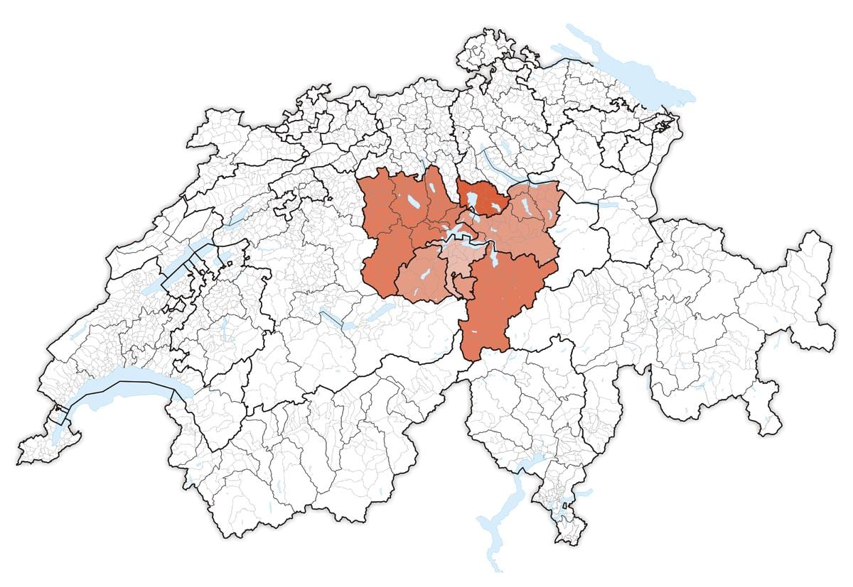 kartica središnje Švicarske