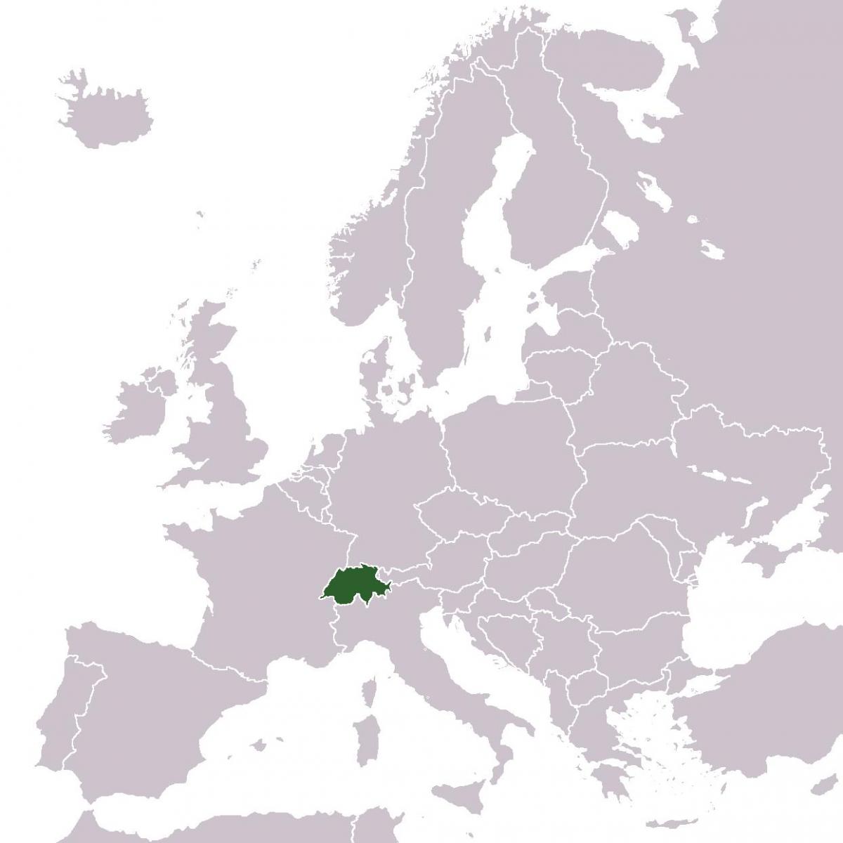 Švicarska lokacija na karti Europe