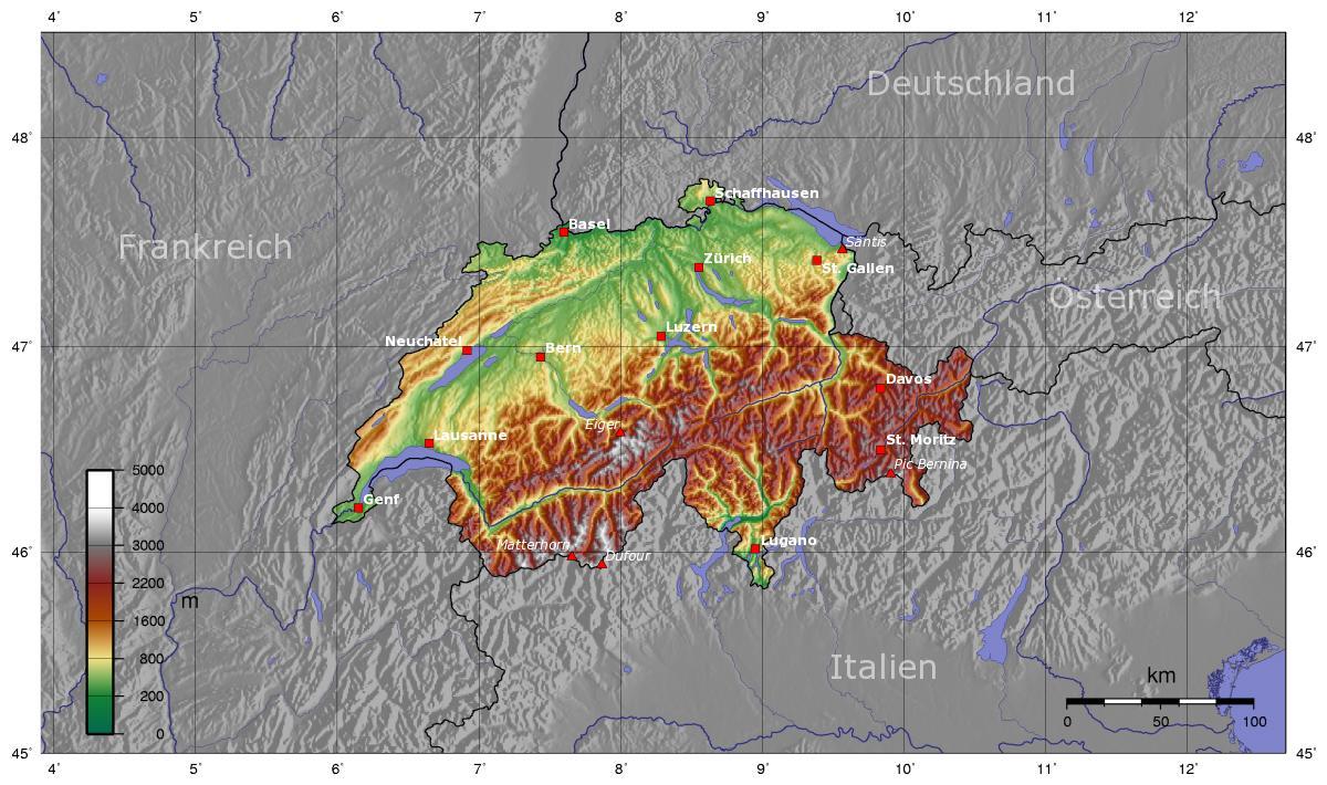 topografske karte u Švicarskoj