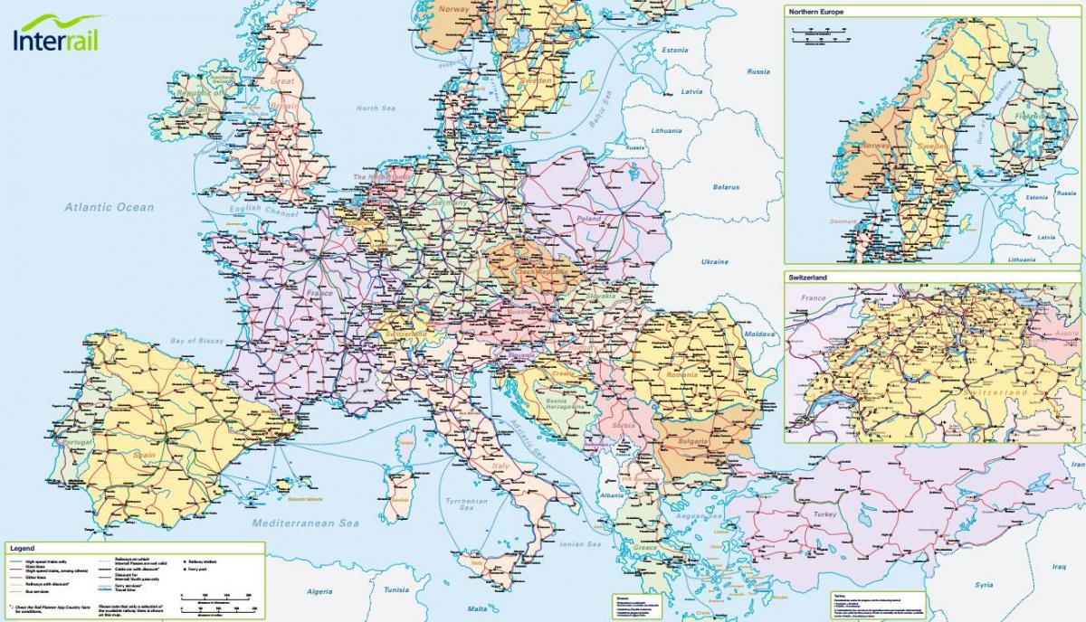 karta интеррейл Švicarska 