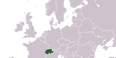 Švicarska lokacija na karti Europe