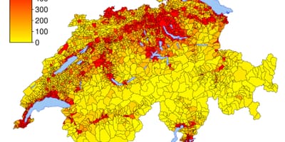 Švicarska karta gustoće stanovništva 