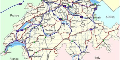 Karta Švicarske planine