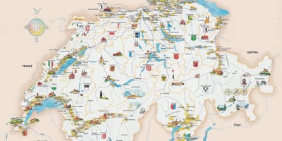 Turističkih atrakcija u Švicarskoj karti