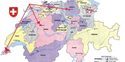 Ženeva-Švicarska karta Europe