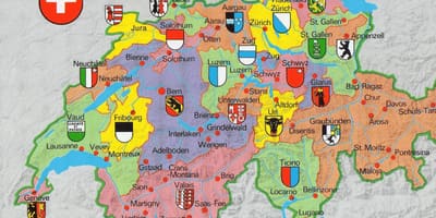 Karta Švicarskoj znamenitosti