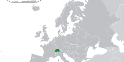 Karta svijeta, pokazuje Švicarska