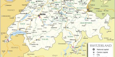 Međunarodne zračne luke u Švicarskoj na karti