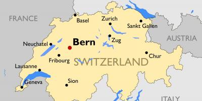 Karta Švicarskoj od velikih gradova
